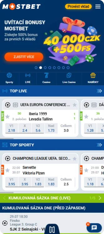 Mostbet app Hlavní stránka